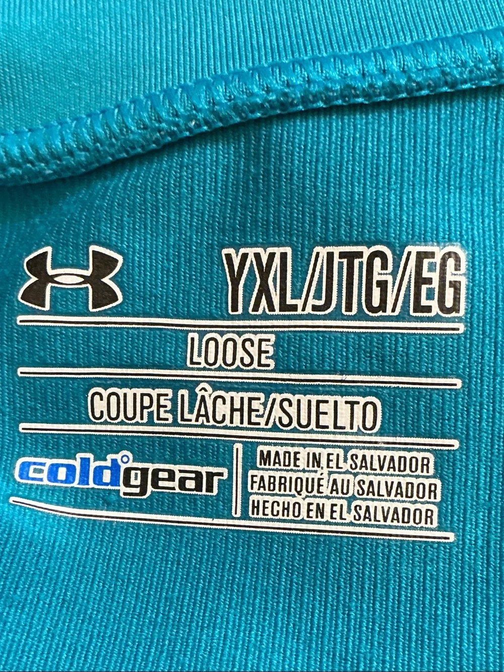 Under Armour ColdGear Loose 1/4 Zip Pullover Jacket Teal Blue Youth XL